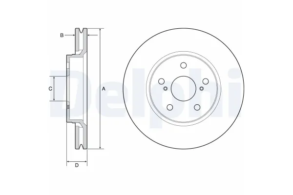 Fren Disk Ayna Ön Sağ ve Sol Toyota C-HR (X10)(10.2016->)  DELPHI BG4952C