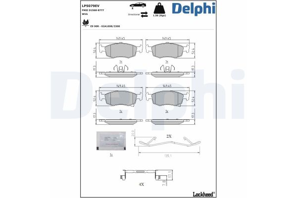 Fren Disk Balata Ön Fiat Panda (319)(2022->)  DELPHI LP5079EV