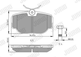 Fren Disk Balata Arka JURID 573067J  SFP100470 SFP100490 SFP500130 STC1879 STC3684