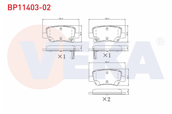 Fren Disk Balata Arka Toyota Avensis (T27)(2008->)  VEKA BP11403-02