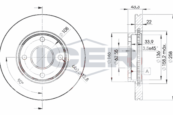 Fren Disk Ayna Ön Sağ ve Sol Ford Fusion (CBK)(2002->)  BOSCH 0 986 478 892