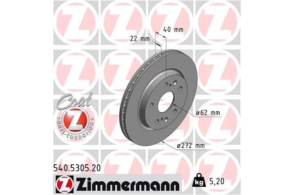 Fren Disk Ayna Ön Sağ ve Sol ZIMMERMANN 540.5305.20