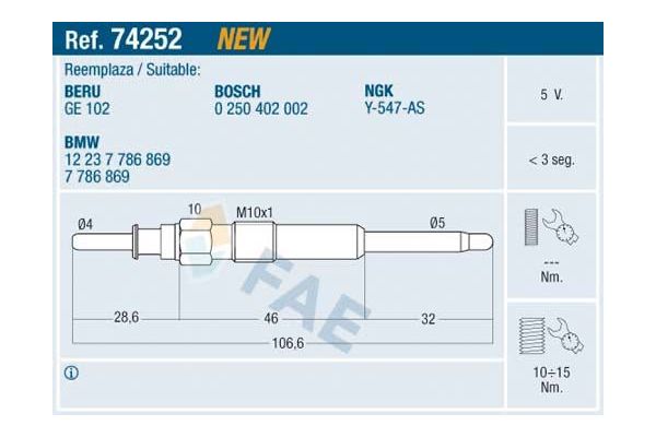 Isıtma Bujisi  BMW 3 Serisi Sedan (E46)(1998->)  NGK 5968