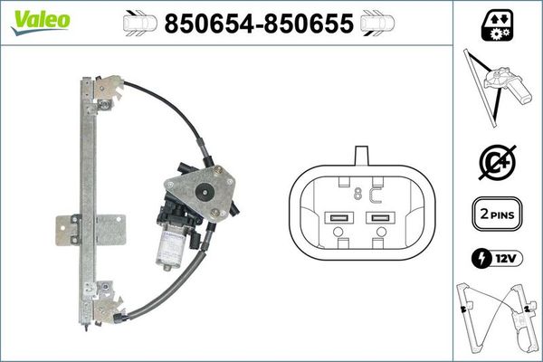 Cam Krikosu Arka Sol Dacia Logan (05.2005->)  VALEO 850654