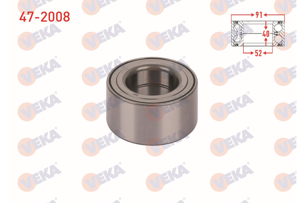 Teker Rulmanı Ön Sağ veya Sol Honda CR-V (RD8)(01.2002->)  VEKA 47-2008