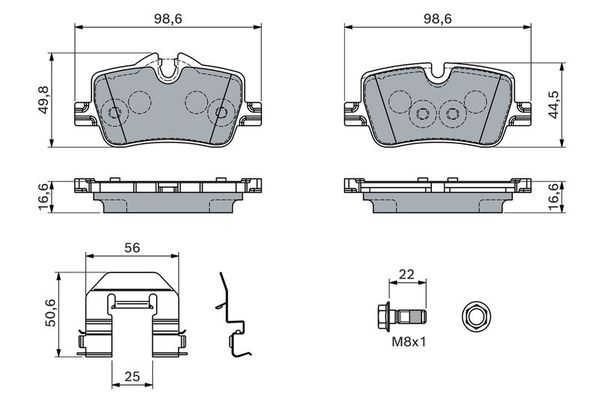 Fren Disk Balata Arka BMW 3 Serisi Touring (G21)(06.2019->)  BOSCH 0 986 460 145