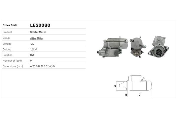 Marş Dinamosu  LUCAS ELEKTRIK LES0080