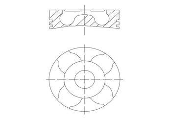 Piston (69.60MM-STD)  MAHLE 010 04 00  55180966 55180967 55180968 55180972 55200302 71729500 73502641 73502642 5623216 562 321 6 93177293