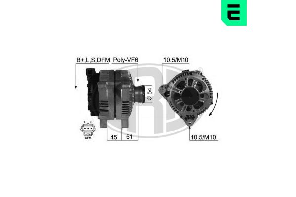 Alternatör  Ford Fusion (CBK)(2002->)  ERA 210433A