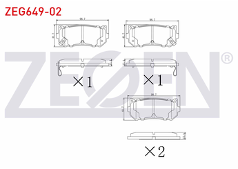 Fren Disk Balata Arka ZEGEN ZEG649-02   K2FC2628Z K9A02628Z 2628ZK2FC 2628ZK9A0 0K2FC2628Z 0K2FC-26-28Z K9A02623Z 0K9A02623Z 0K9A02628Z 0K9A0-26-28Z OK9A02628Z
