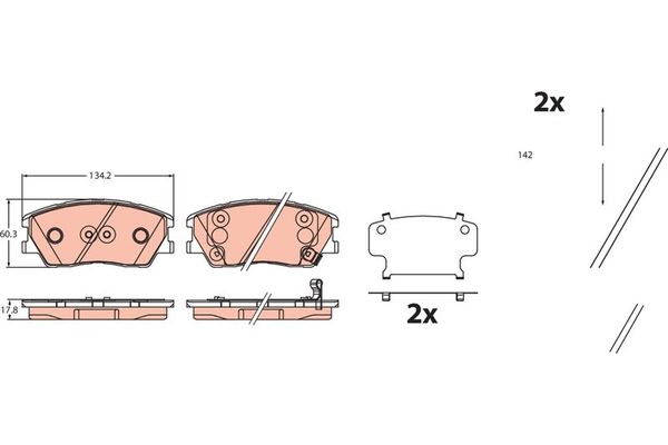 Fren Disk Balata Ön Kia e- Soul (2019->)  TRW GDB2459