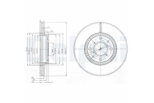 Fren Disk Ayna Ön Sağ ve Sol Opel Agila B (2008->)  DELPHI BG4049C