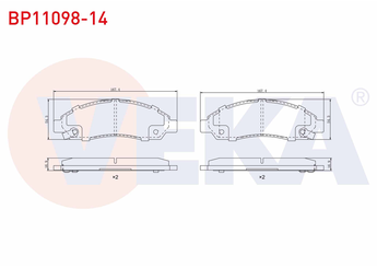 Fren Disk Balata Ön VEKA BP11098-14  