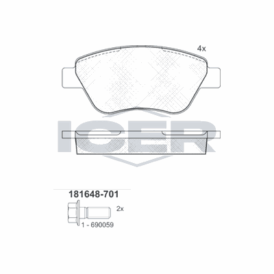 Fren Disk Balata Ön Fiat Panda (271) Van (2003->)  AYD 60040C