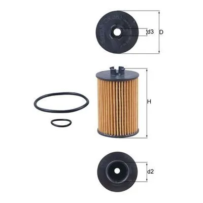 Yağ Filtresi  Mercedes A -Serisi (BM 169)(06.2004->)  MAHLE OX 382D