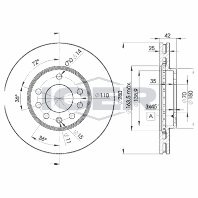 Fren Disk Ayna Ön Sağ ve Sol AP O1411V