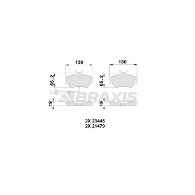 Fren Disk Balata Ön Volkswagen T4 Transporter P.Van (09.1990->2003)  BRAXIS AB0238