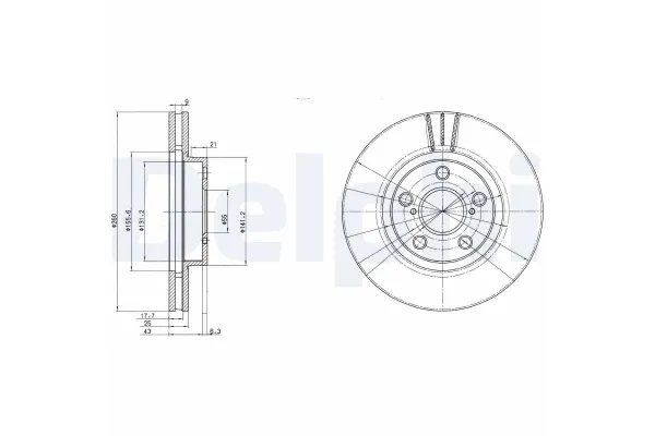 Fren Disk Ayna Ön Sağ ve Sol Toyota Avensis Combi SW (T22)(1998->)  DELPHI BG3347