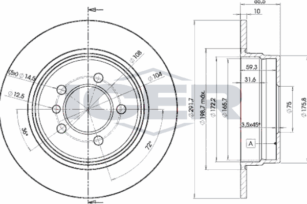 Fren Disk Ayna Arka Sağ ve Sol MAGNETI MARELLI 360704037500