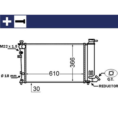 Su Radyatörü  Peugeot 306 3/5 Kapı (S1)(06.1996->)  MAHLE CR 1431 000S