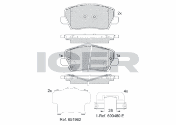 Fren Disk Balata Ön AYD 60949A  58101G6A40 58101G6A30 58101-G6A30 58101-G6A40