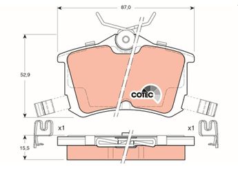 Fren Disk Balata Arka RECOVER 74155  43022S1AE01 43022SEAE01 43022-SEA-E01 43022-S1A-E01 43022S1AE02 43022-S1A-E02 43022SEAE10 43022-SEA-E10 43022S1AE50 43022-S1A-E50 43022SEAE00 43022-SEA-E00 43022S1AE30 43022-S1A-E30 43022S1AE03 43022-S1A-E03