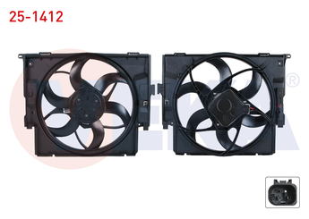 Radyatör Fan ve Motoru  VEKA 25-1412  17427600558 17427640509 17428621191 17428641963 17 42 7 600 558 17 42 7 640 509 17 42 8 621 191 17 42 8 641 963