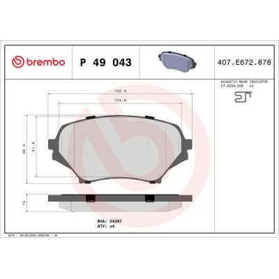 Fren Disk Balata Ön BREMBO P 49 043