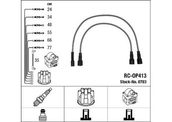 Buji Kablosu  NGK 0783  1282420 90350564 12 82 420 1282422 12 82 422 1282430 12 82 430 1612508 90337000 90 337 000 90337017 90 337 017 90337021 90 337 021 90 350 564