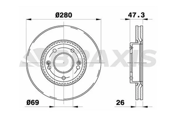 Fren Disk Ayna Ön Sağ ve Sol Hyundai Tucson (JM)(2004->)  BRAXIS AE0705