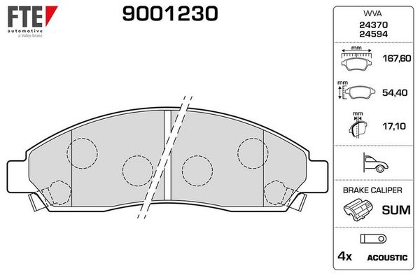 Fren Disk Balata Ön Isuzu D-Max (2007->)  FTE 9001230