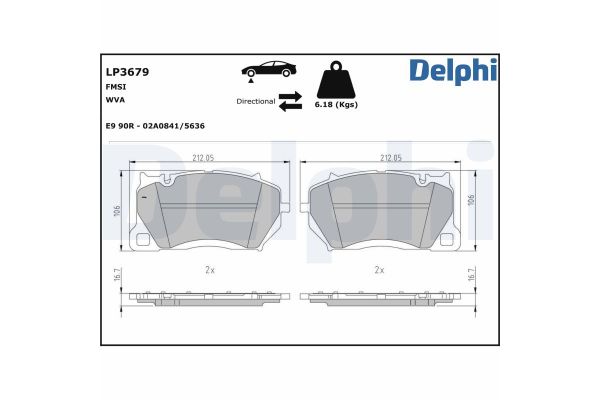 Fren Disk Balata Ön Audi RS Q8 (4MN)(08.2019->)  DELPHI LP3679