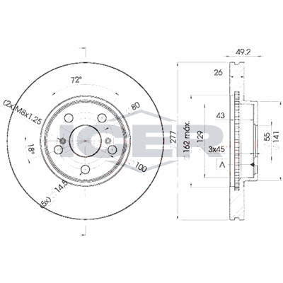 Fren Disk Ayna Ön Sağ ve Sol Toyota Avensis Combi (T25)(2003->)  MAHER 03626