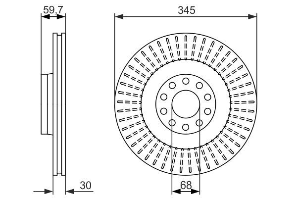 Fren Disk Ayna Ön Sağ ve Sol Audi S8 (D2)(05.1999->)  BOSCH 0 986 479 589