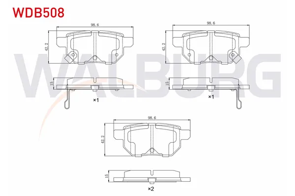 Fren Disk Balata Arka Toyota Urban Cruiser (NLP11/NSP11)(02.2009->)  WALBURG WDB508