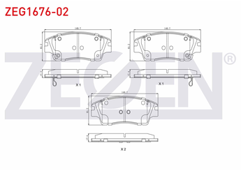 Fren Disk Balata Ön ZEGEN ZEG1676-02   58101D3A00 58101D7A10 58101F2A50 58101D3A10 58101D3A11 58101D9A00