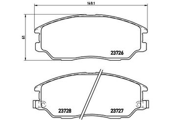 Fren Disk Balata Ön BREMBO P 30 028  58101H1A80 5810139A60 581013BA01 581013BA02 58101H1A30 581013FA00 581013FA10 581013FA20 481321110 4813A21100