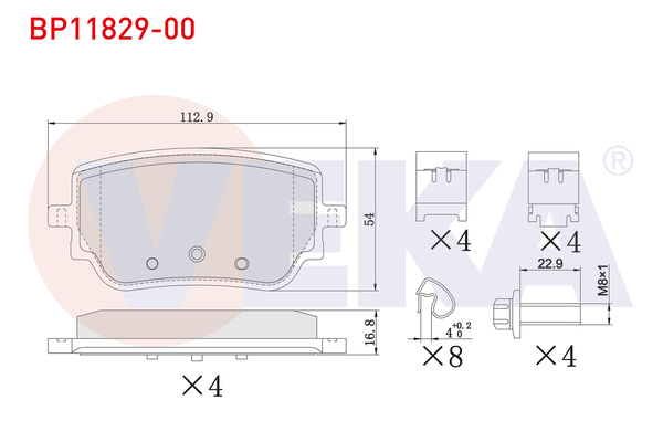 Fren Disk Balata Arka Mercedes CLA -Serisi (BM118)(03.2019->)  VEKA BP11829-00