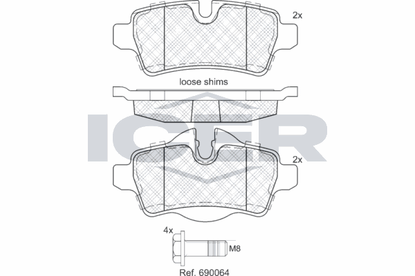 Fren Disk Balata Arka MINI Clubvan (R55)(2012->2015)  OTOZONE FDA6061-R
