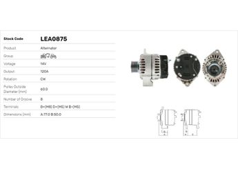 Alternatör  LUCAS ELEKTRIK LEA0875  7700068501