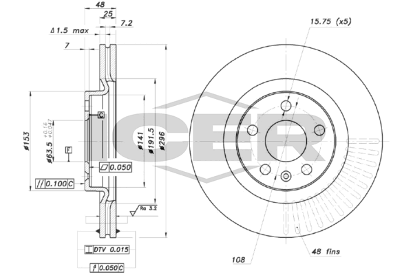 Fren Disk Ayna Ön Sağ ve Sol RECOVER 5807