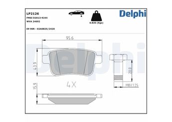 Fren Disk Balata Arka DELPHI LP2126  4154210410 4154210400 A4154210400 A4154210410 4406000Q3B 4406000Q3E 440604876R 440606267R 7701209869 7701 209 869 8660000763 8660004431