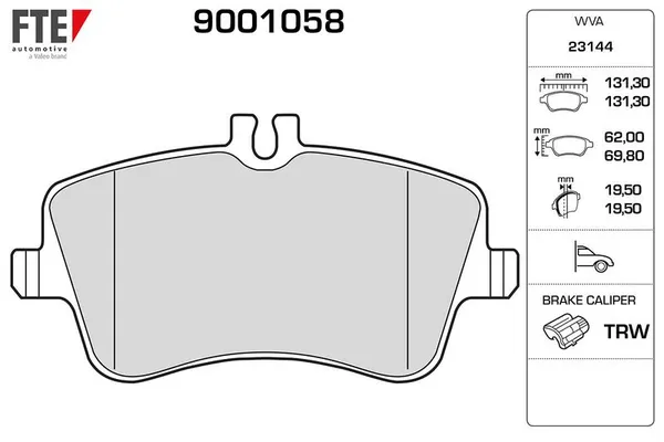 Fren Disk Balata Ön Mercedes C -Serisi Sedan (BM 203)(02.2000->)  FTE 9001058
