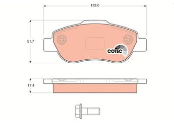 Fren Disk Balata Ön TRW GDB1589  GDB1589 77362689 77362691