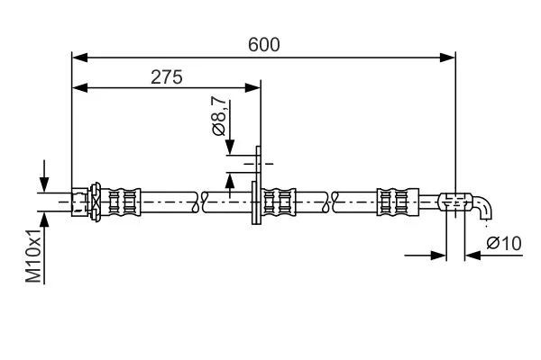Fren Hortumu Ön Sağ Toyota Corolla Combi SW (E12)(2002->)  BOSCH 1 987 476 229