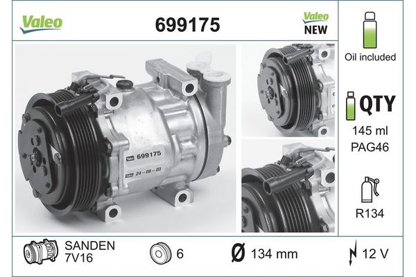 Klima Kompresörü  Fiat Marea (185) Weekend (12.2001->)  VALEO 699175