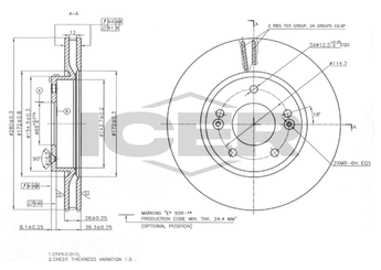 Fren Disk Ayna Ön Sağ ve Sol WALBURG WBD1090  517121M000 517121H100 517121H000 517122K100