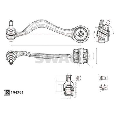 Salıncak Ön Alt Sol BMW X3 Serisi (G01)(12.2017->)  SWAG 33 11 1564