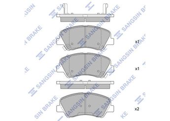 Fren Disk Balata Ön SANGSIN SP1399  58101C8A50 58101C8A60 581011RA05 581011WA05 581011RA00 581011RA01 581011RA10 581011WA00 581011WA35 581014LA00
