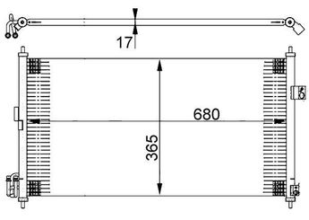 Klima Radyatörü  MAHLE AC 390 000S  921009H215 921008H300 921008H310 921008H311 921008H800 921009H200 921009H210 921009H21A 921009H300 921009H310 921009H31A 92100ES60A 92100ES60B 921109H215